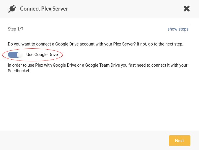 plex cloud storage google drive 10 gb